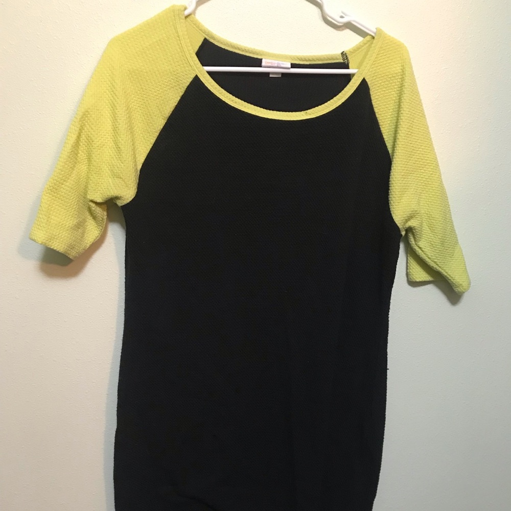 LulaRoe Julia solid black and yellow